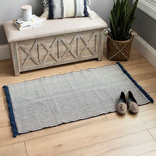 Navy Striped Clair Cabana Accent Rug
