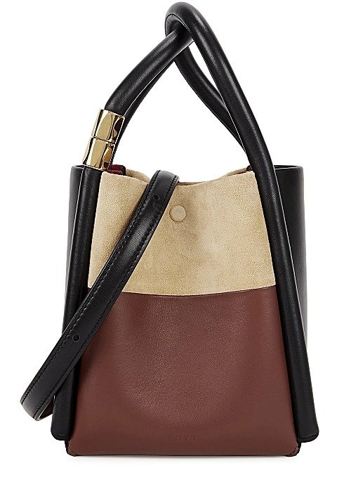 Lotus 12 colour-blocked leather top handle bag