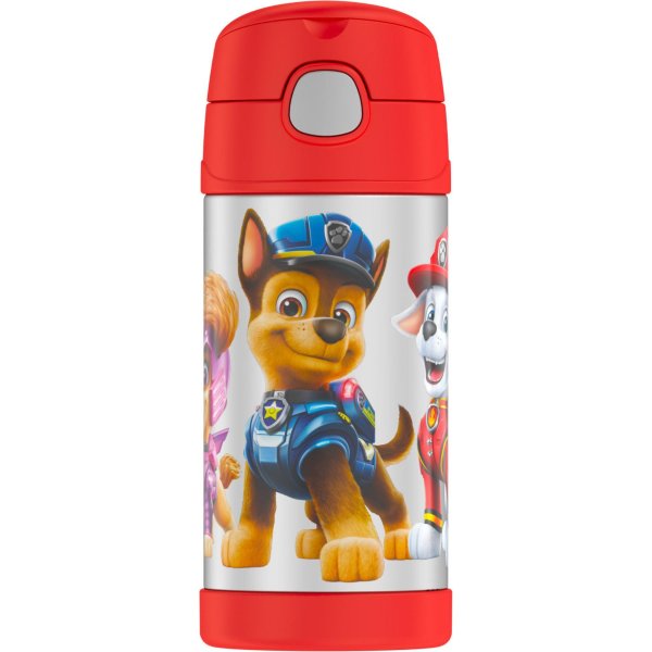 Funtainer Vacuum Insulated Stainless Steel Bottle with Straw, Paw Patrol, 12oz