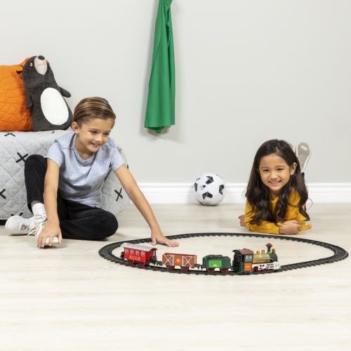 BCP Kids Electric Railway Train Track Toy Playset w/ Music, Lights - Multicolor