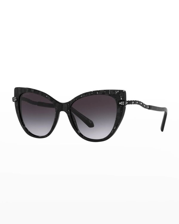 Acetate & Crystal Cat-Eye Sunglasses