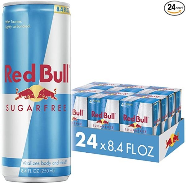 Red Bull 无糖能量饮料 8.4 Fl Oz 24罐