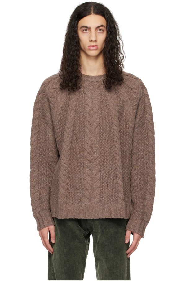Brown Cable Sweater
