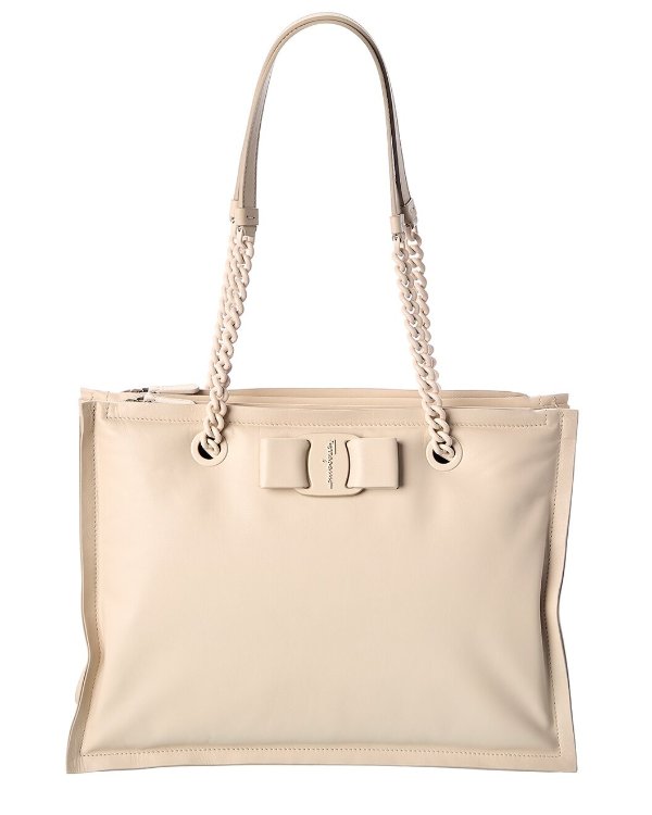 Viva Bow Small Leather Tote