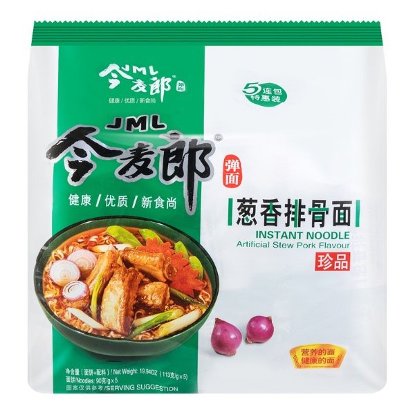 JINGMAILANG Green Onion Pork Chop Instant Noodle 5packs