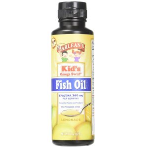 Barlean’s Kids Omega Swirl Fish Oil, Lemonade Flavor, 8-oz