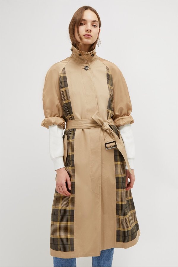 Anais Check Belted Trench