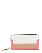 Pink Color Block Zip-Around Wallet