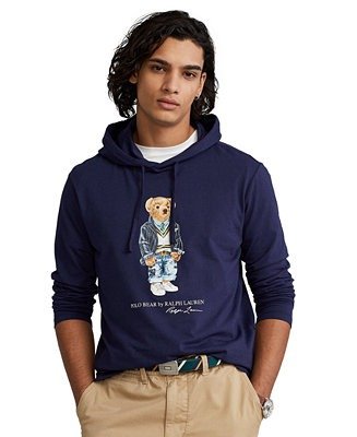 Men's Polo Bear Hooded T-Shirt