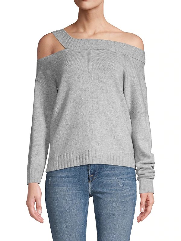 Off-Shoulder Wool & Cashmere Sweater