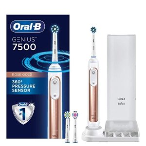 Oral-B 7500 Power Rechargeable Electric Toothbrush with Replacement Brush Heads and Travel Case