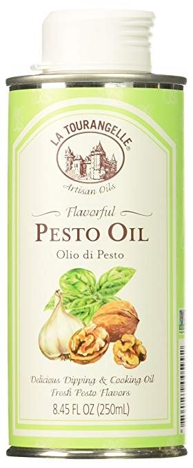 Pesto Oil, 8.45 Fl. Oz., Artisinal Gourmet Walnut Oil Infused with Fresh Pesto for Cooking, Seasoning, and Dressing