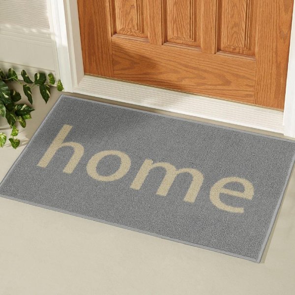 Doormat Collection Rectangular Grey and Beige Home 20 in. x 30 in. Door Mat