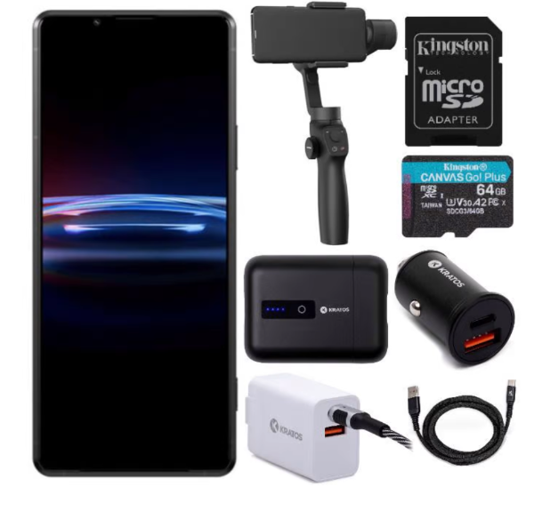 Xperia PRO-I Unlocked 5G Smartphone Essentials Bundle with Handheld 3-Axis Gimbal Stabilizer