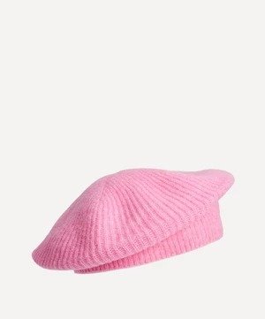 羊毛粉色贝雷帽