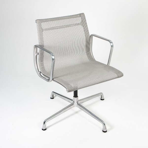 Eames Aluminum Management Side Chairs in Silver Mesh 3x Avail