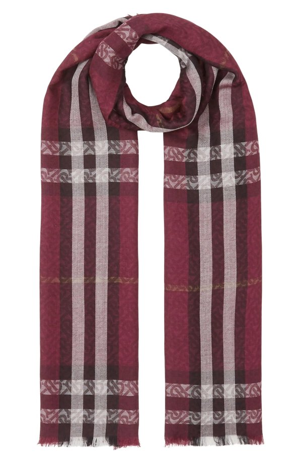 TB Giant Check Wool & Mulberry Silk Scarf