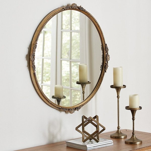 Bergeron Antique Brass Mirror
