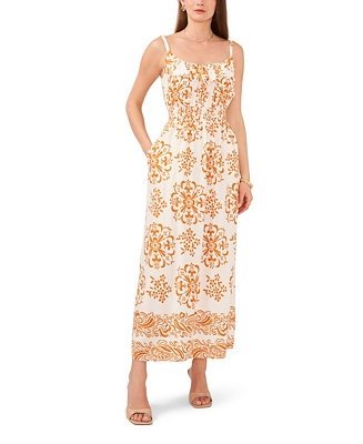 Women's Sleeveless Flounce Printed Maxi Dress