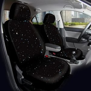 Auto Drive Universal Fit Black Flat Cloth Car Seat Covers