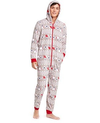 Matching Men's Polar Bear Hooded Pajamas, Created For Macy's