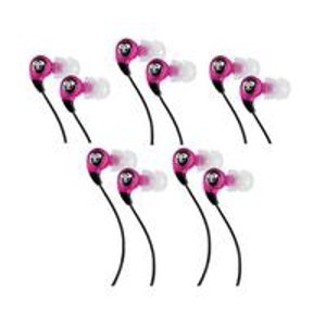 dB Logic 5 Pack of Earbud Headphones with SPL2 Technology (Pink) 