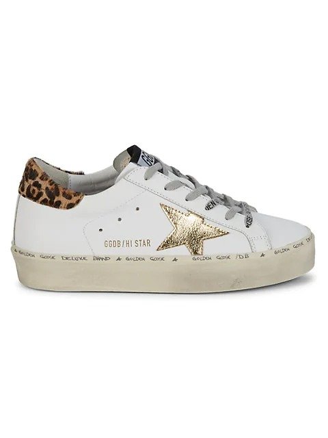 Star-Patch Leather Sneakers