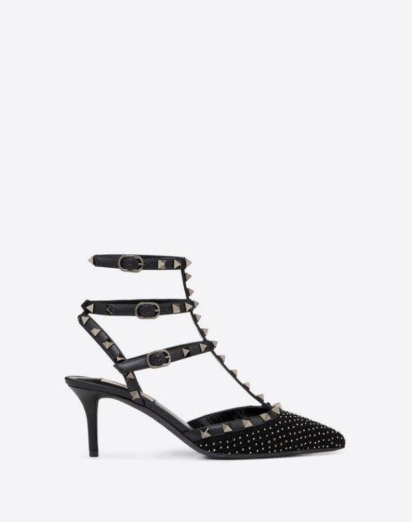 Rockstud Embroidered Fabric Pump 65 mm for Woman | Valentino Online Boutique