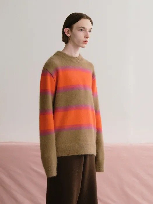 Stripe Knit Sweater _Brown