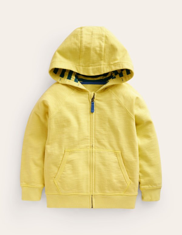 Garment Dye Zip-Through HoodieZest Yellow