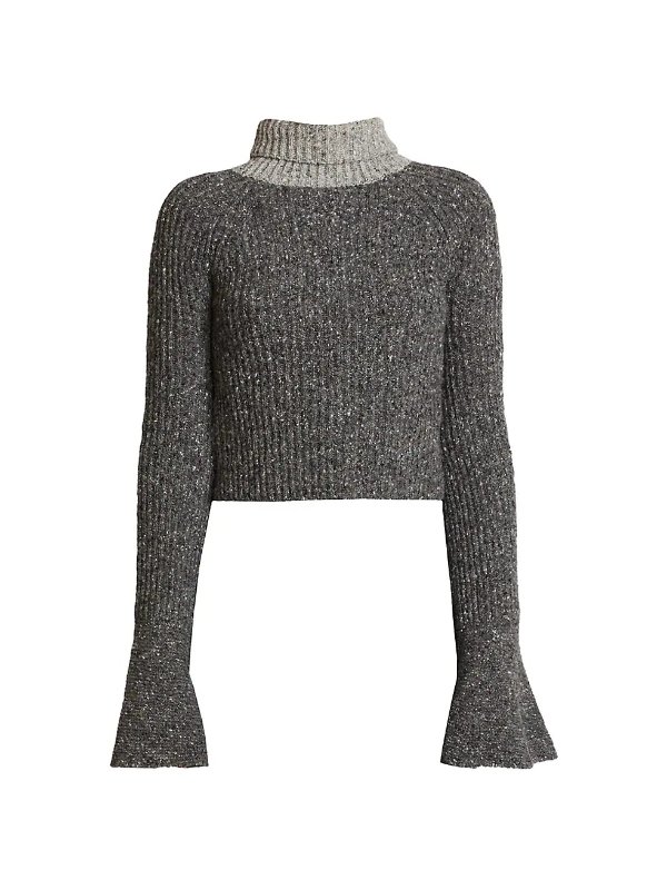 Wool-Blend Scarf Knit Sweater