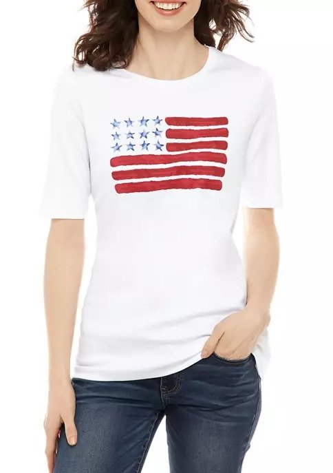 Women's Perfectly Soft Elbow Sleeve Crew Neck T-Shirt