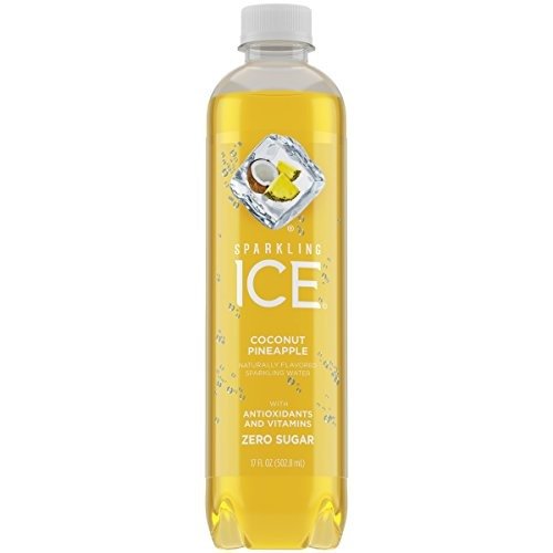 Coconut Pineapple Sparkling Water, with Antioxidants and Vitamins, Zero Sugar, 17 Ounce Bottles (Pack of 12)