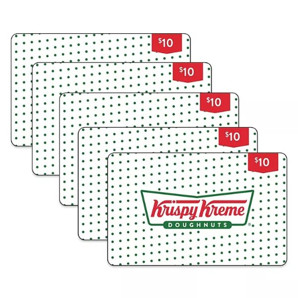 Krispy Kreme $50 Value Gift Cards - 5 x $10 - Sam's Club