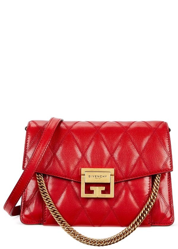 GV3 small red quilted leather cross-body bag