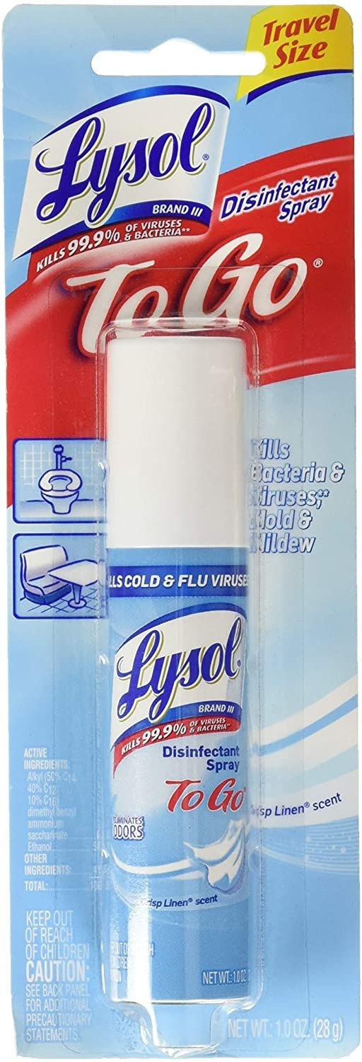 Lysol Disinfectant Spray To Go, Crisp Linen, 1 Ounce