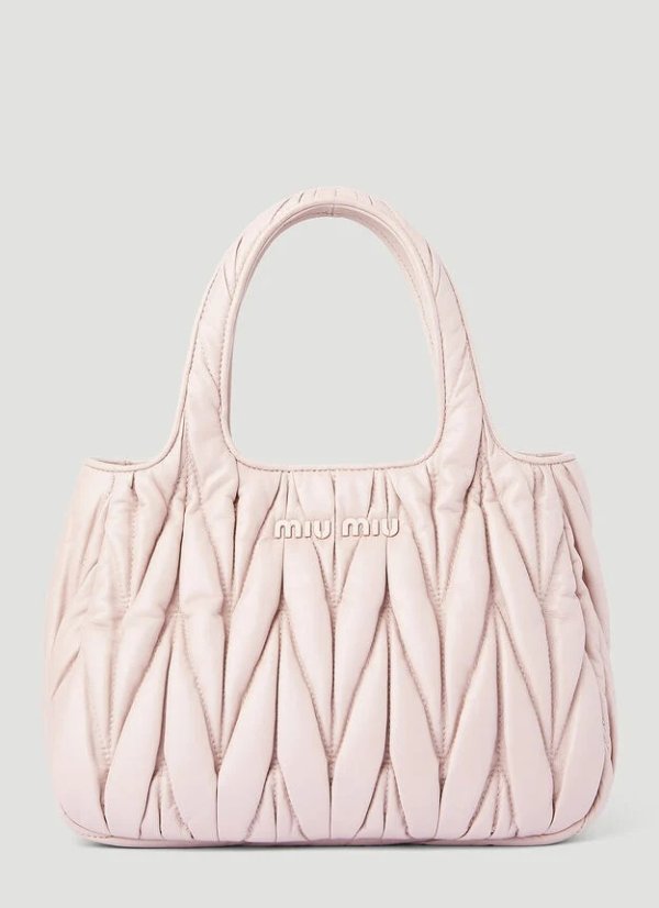 Matelasse Leather Handbag in Pink