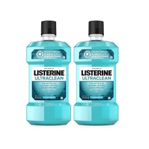Listerine 抗菌漱口水 清凉薄荷味 1L 2瓶