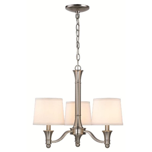 Towne Collection 3-Light Brushed Nickel Hanging Chandelier