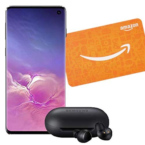 Samsung Galaxy S10 Unlocked Phone 128GB - Prism Black with Samsung Galaxy Buds and $50 Amazon Gift Card