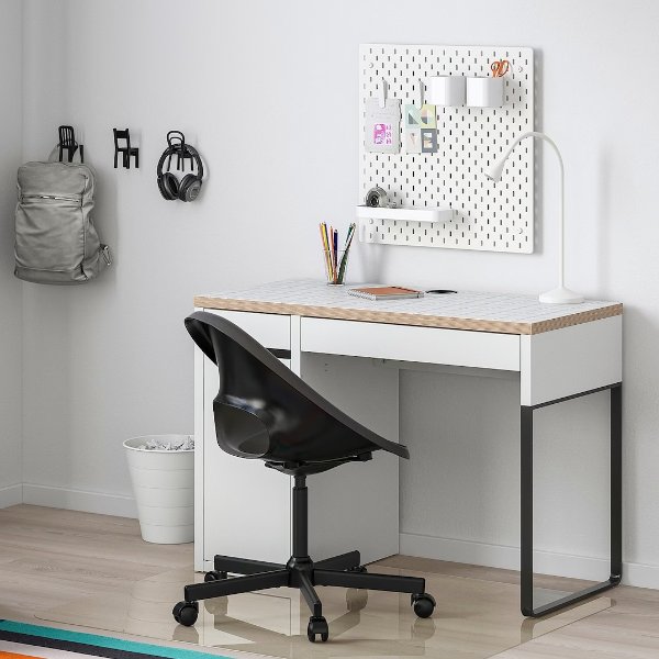 MICKE Desk, white/anthracite, 413/8x195/8" - IKEA