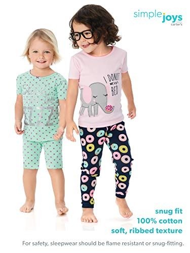 Baby, Little Kid, and Toddler Girls' 6-Piece Snug Fit Cotton Pajama Set