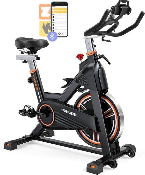 PRO Magnetic Exercise Bike with Bluetooth 350lbs Indoor Cycling Bike Stationary for Home Gym