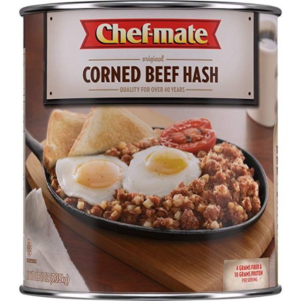 Chef-mate Corned Beef Hash, Canned Breakfast Corned Beef with Potatoes, 6 lb 11 oz