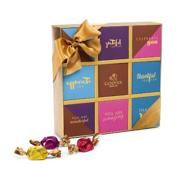 金绸感恩巧克力礼物盒 9颗