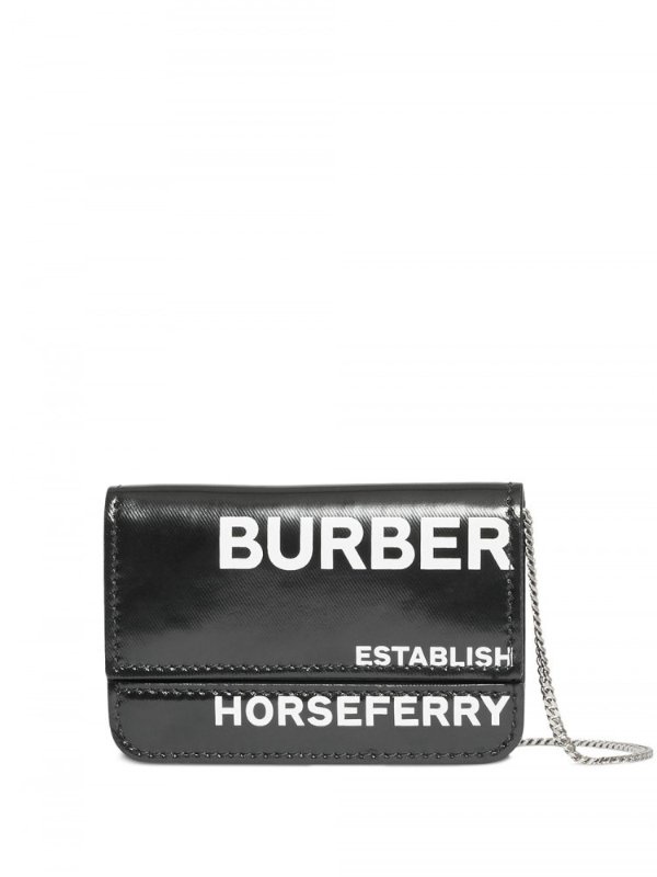 Horseferry Print Card Case With Chain Strap