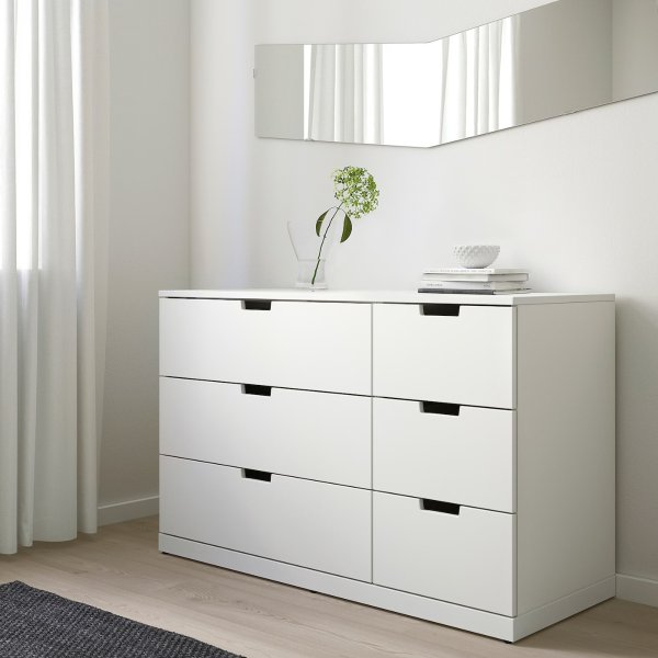 NORDLI 6-drawer dresser, white, 47 1/4x29 7/8 "