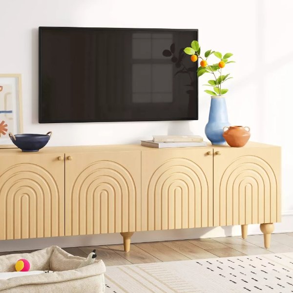 Arches TV Stand for TVs up to 60" Natural - Threshold™