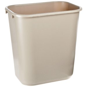 maid Commercial Plastic 7-Gallon Trash Can, Beige