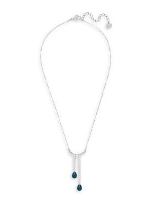 Vintage Blue and White Swarovski Crystal Y-Necklace
